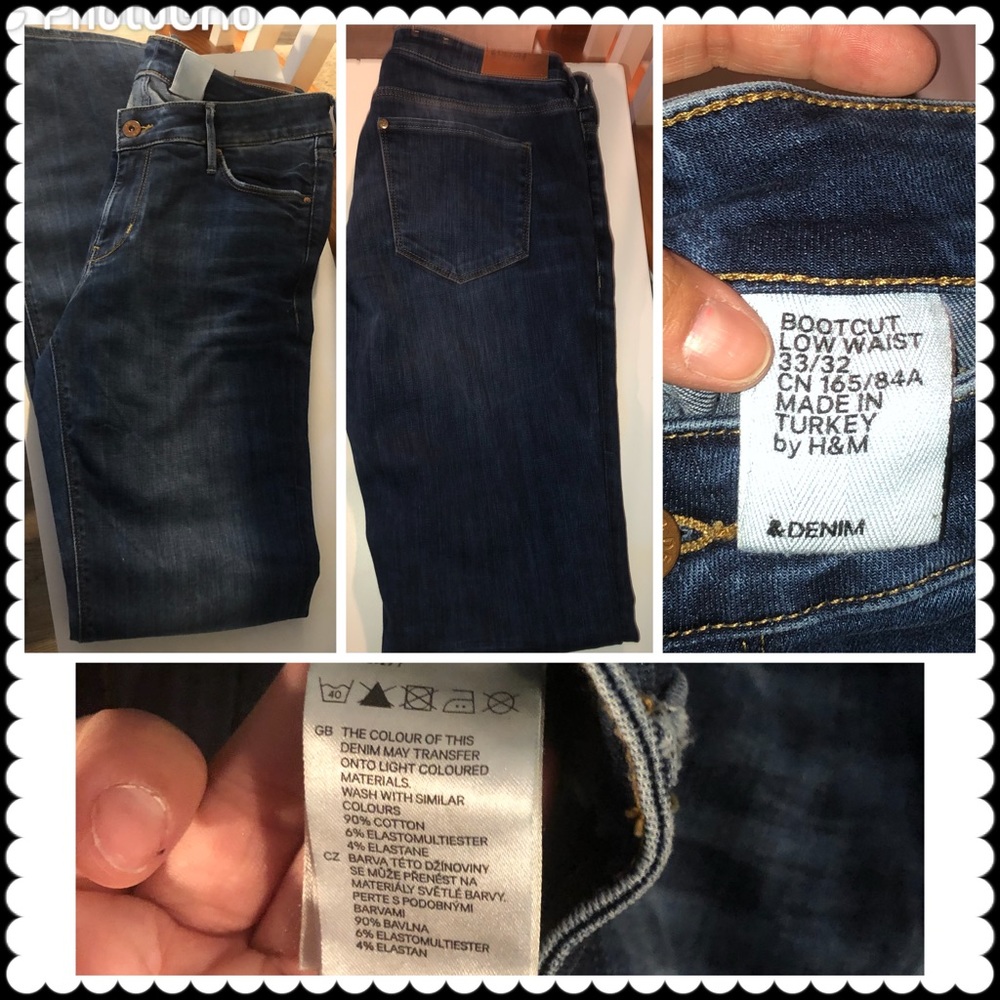 H&M brand woman jeans bootleg low waist 33/32